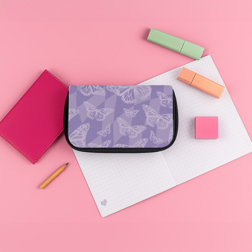 Abstract Butterflies Pattern Pencil Case