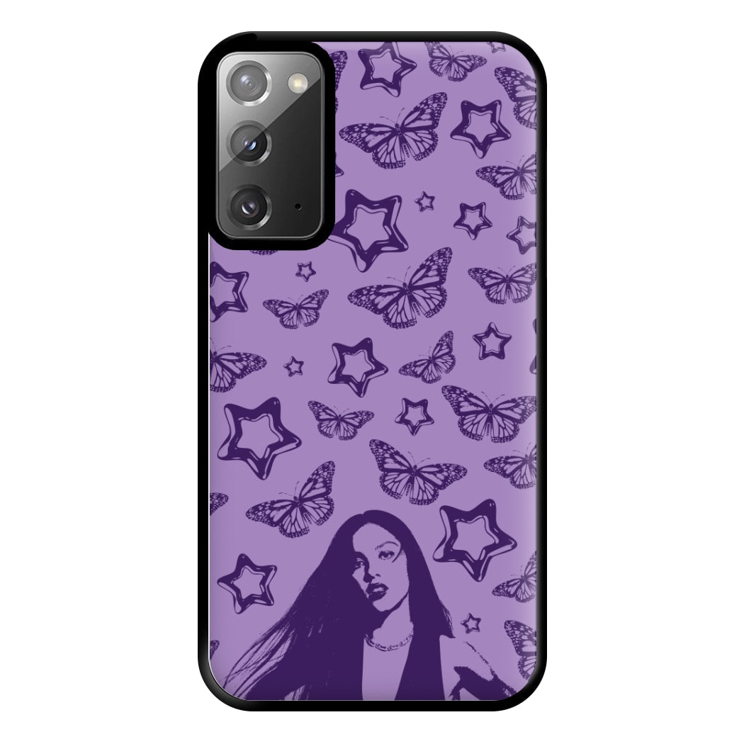 Stars And Butterflies Pattern Phone Case for Galaxy Note 20 Ultra