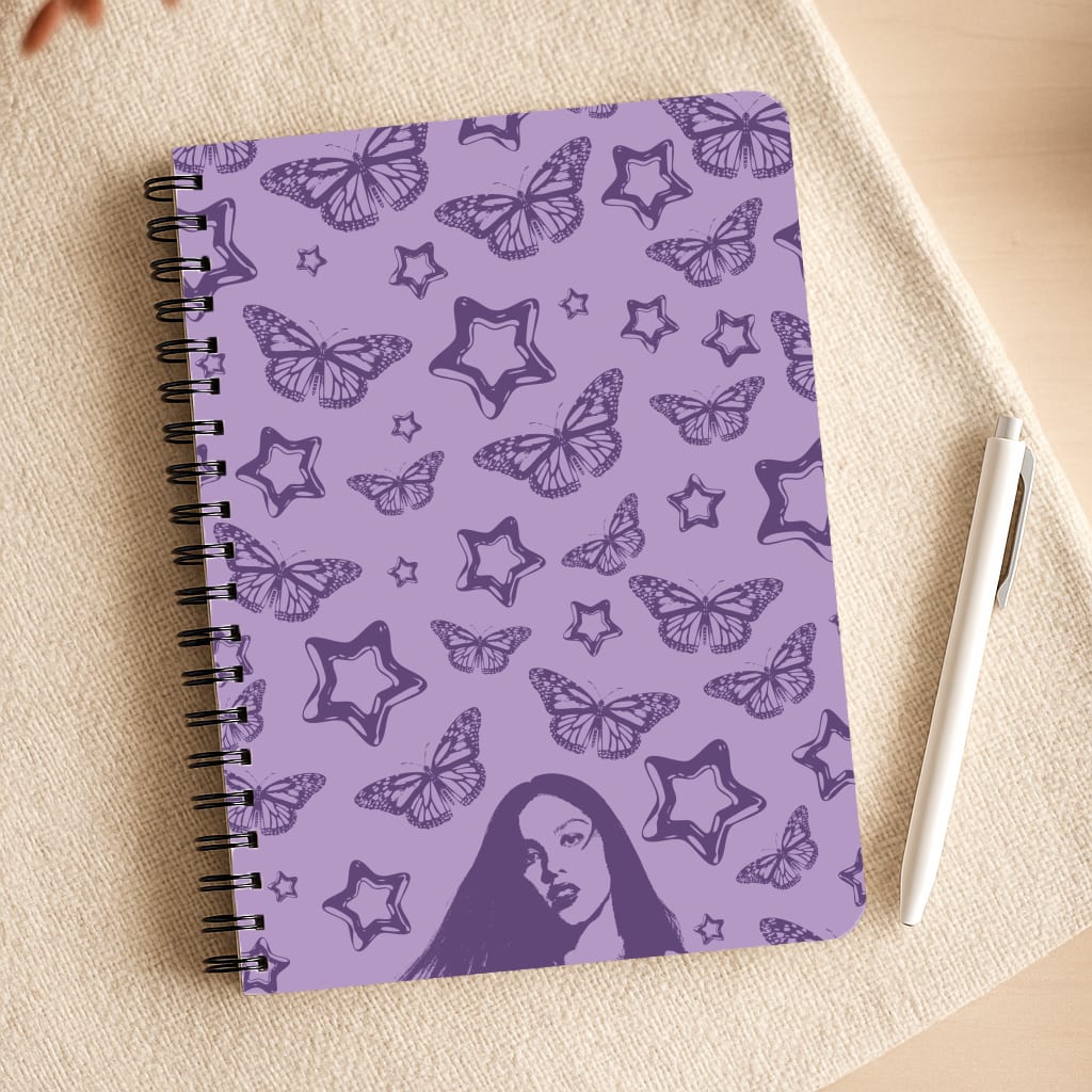 Stars And Butterflies Pattern Notepad