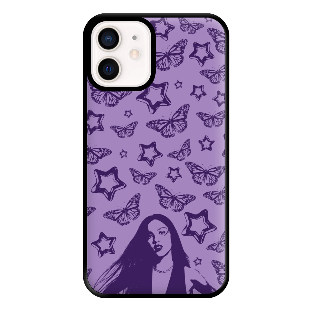 Stars And Butterflies Pattern Phone Case for iPhone 13 Mini