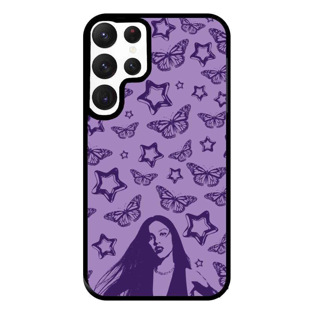 Stars And Butterflies Pattern Phone Case for Galaxy S22 Ultra