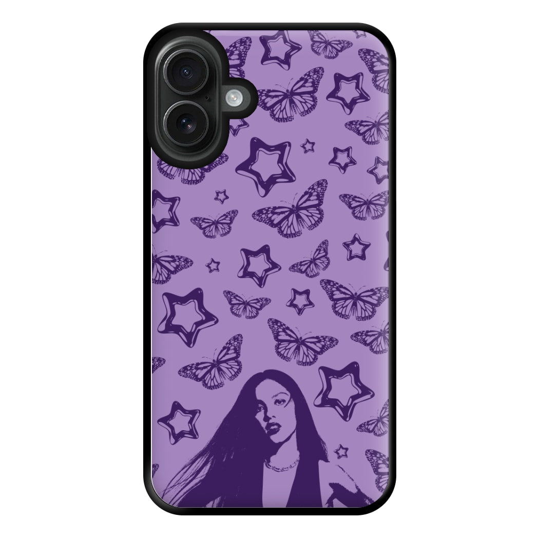 Stars And Butterflies Pattern Phone Case for iPhone 16 Plus