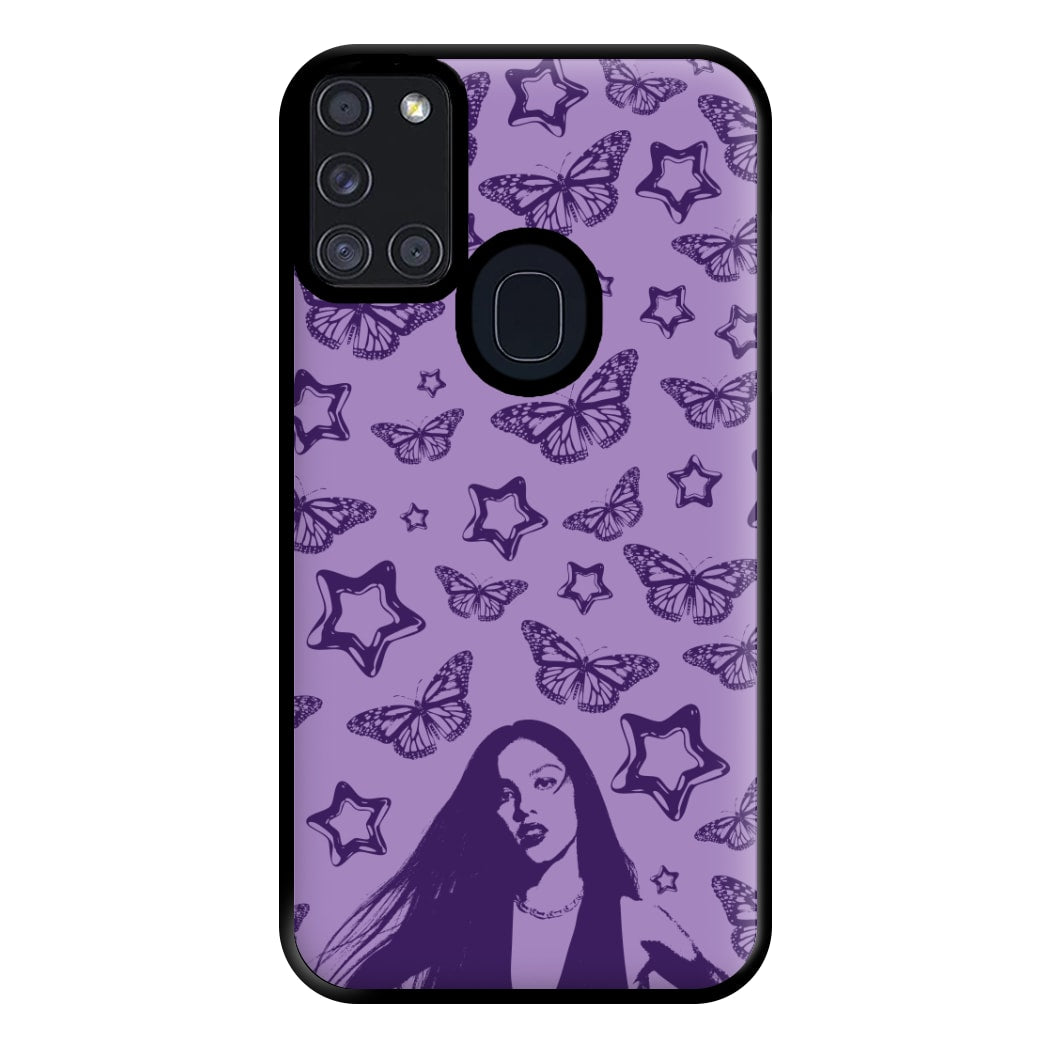Stars And Butterflies Pattern Phone Case for Galaxy A21s