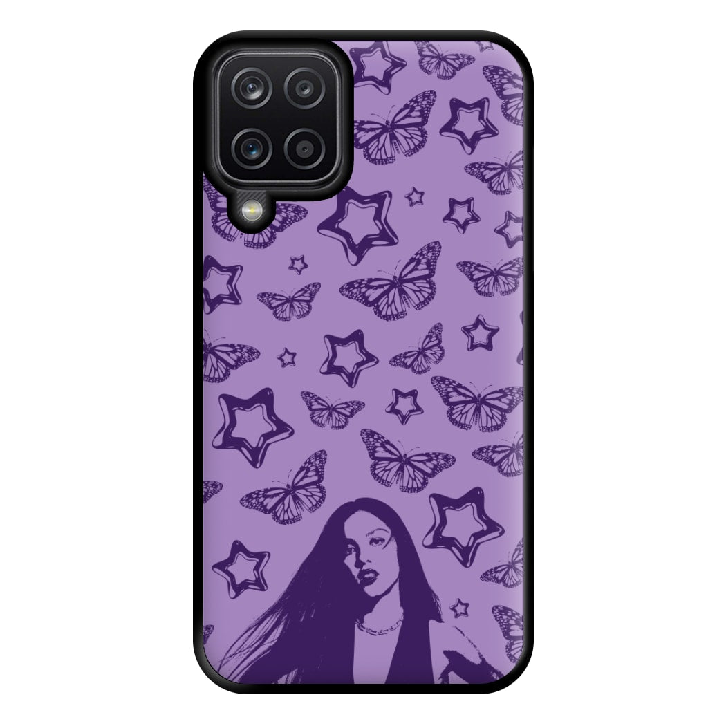 Stars And Butterflies Pattern Phone Case for Galaxy A12