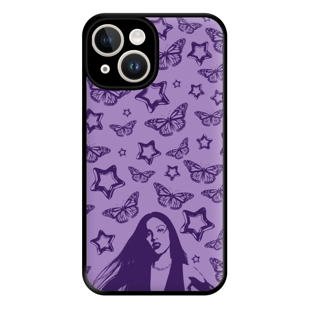 Stars And Butterflies Pattern Phone Case for iPhone 14