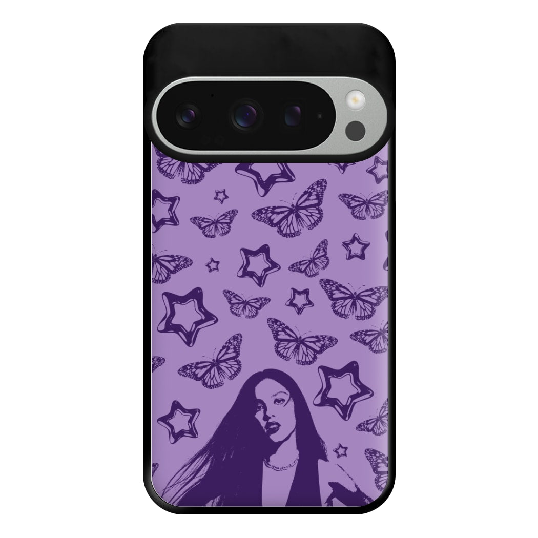 Stars And Butterflies Pattern Phone Case for Google Pixel 9 Pro XL