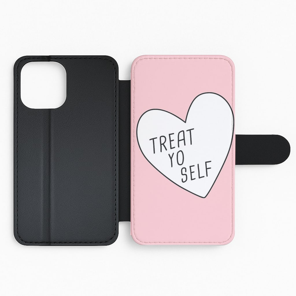 Treat Yo Self Heart - Parks and Recreation Flip Wallet Phone Case