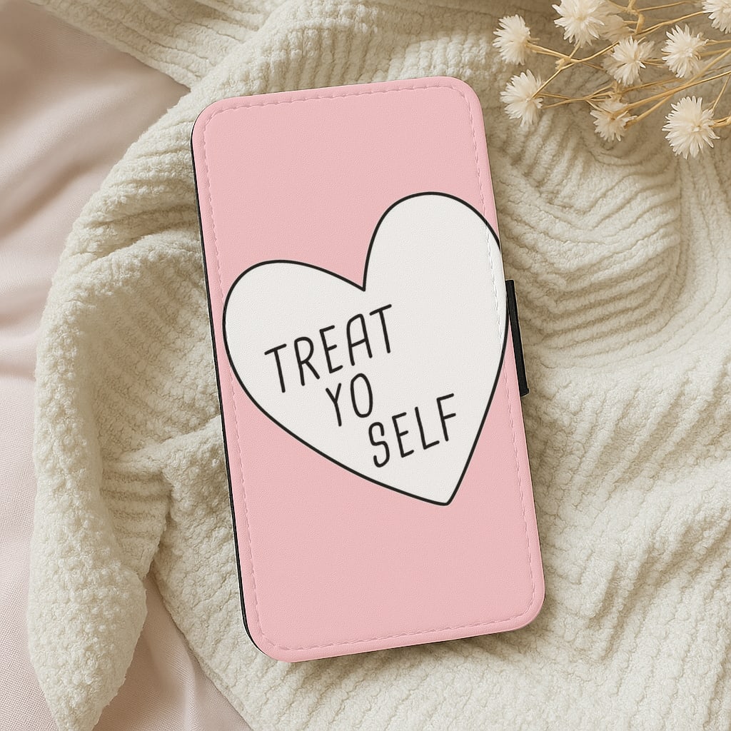 Treat Yo Self Heart - Parks and Recreation Flip Wallet Phone Case