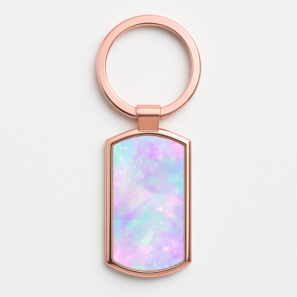 Pastel Galaxy Rose Gold Keyring