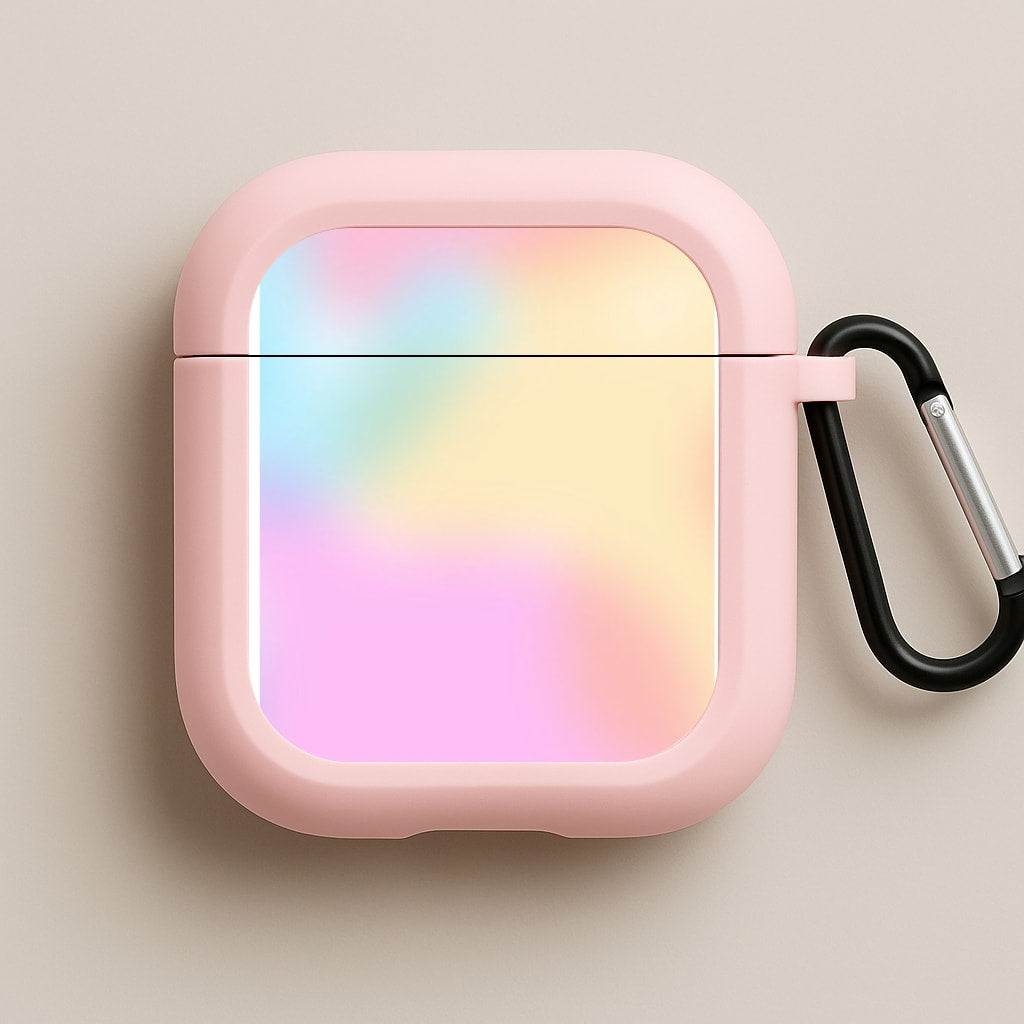 Pastel Clouds Pattern Pink AirPods Case