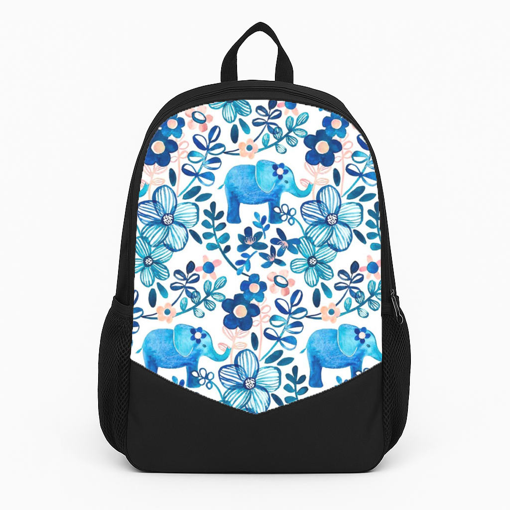 Elephant and Floral Pattern Backpack