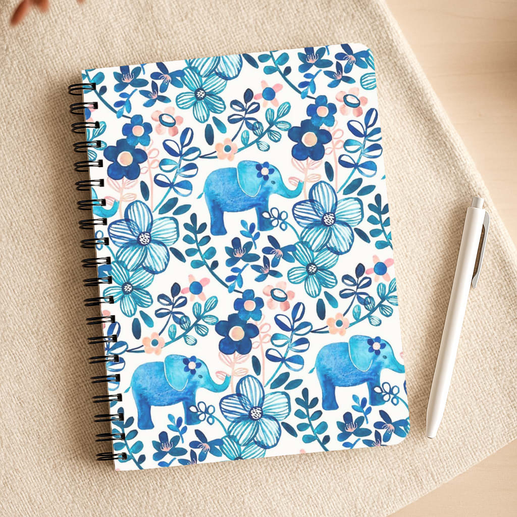 Elephant and Floral Pattern Notepad