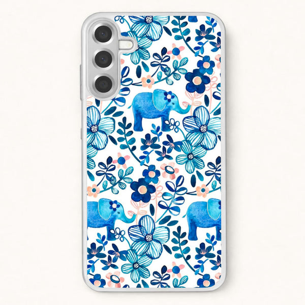 Elephant and Floral Pattern Phone Case for Galaxy A57