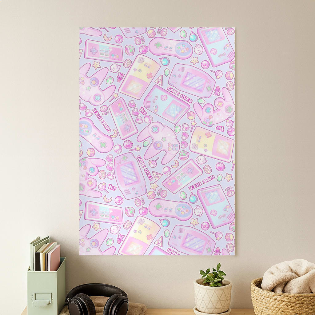 Power Up, Gaming Pattern Poster
