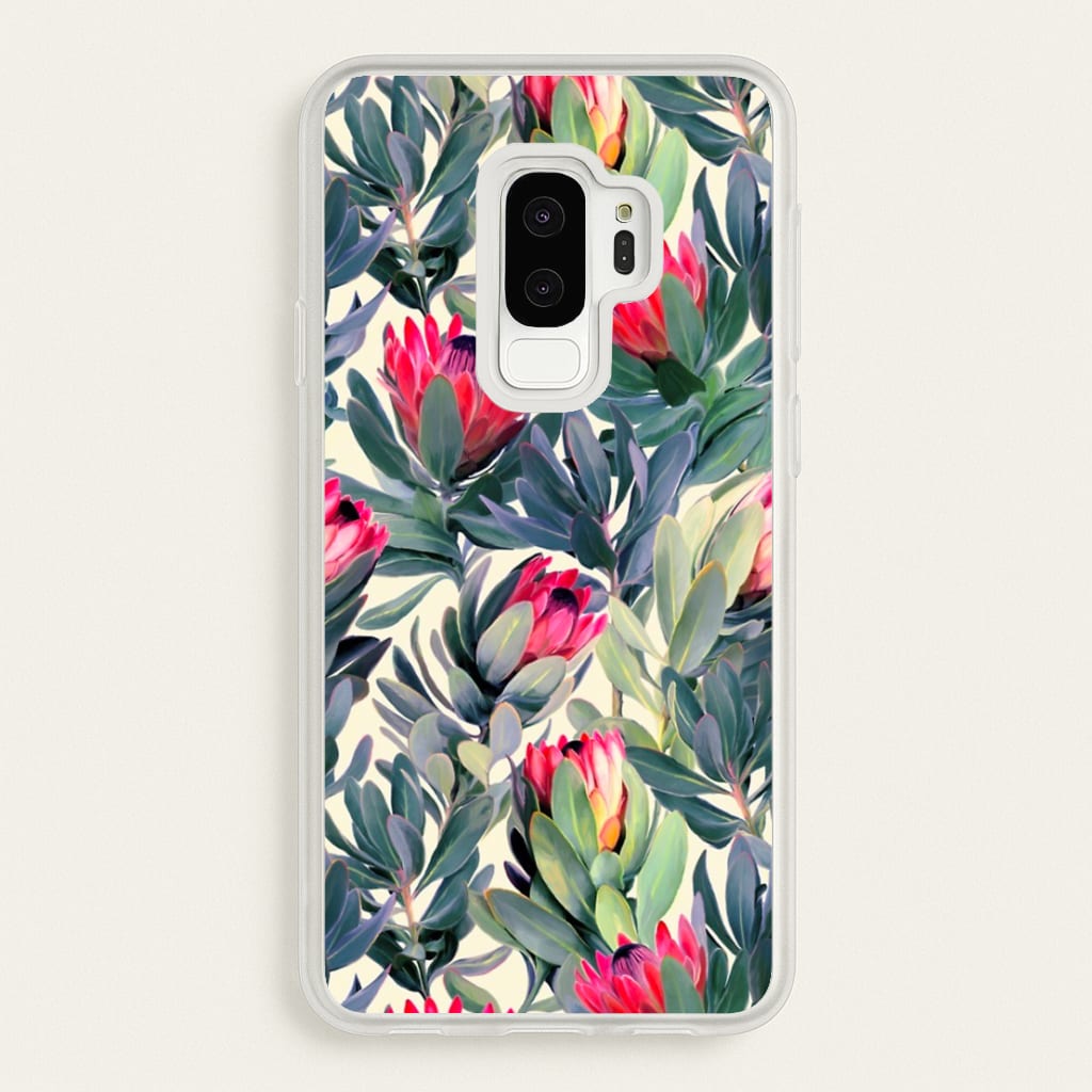 Painted Protea Pattern - Floral Phone Case for Galaxy S9 Plus