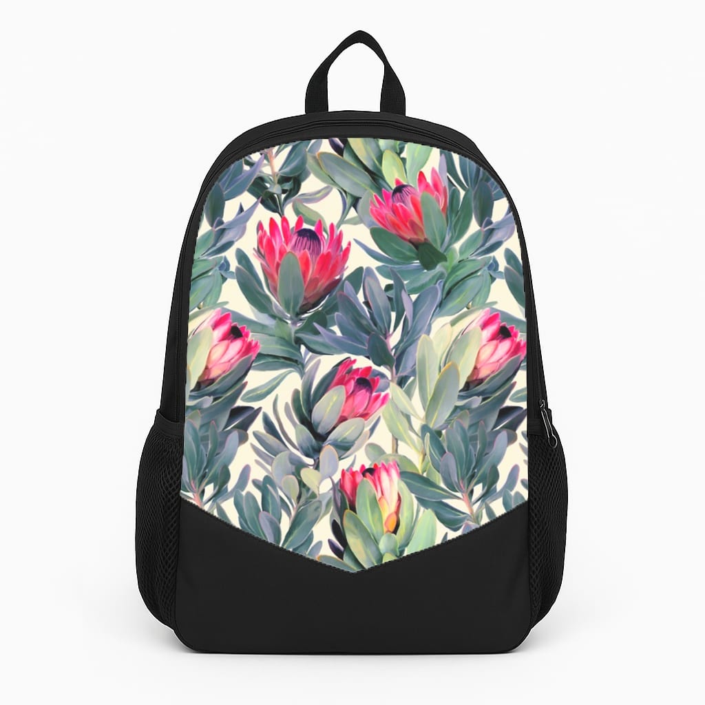 Painted Protea Pattern Large Backpack