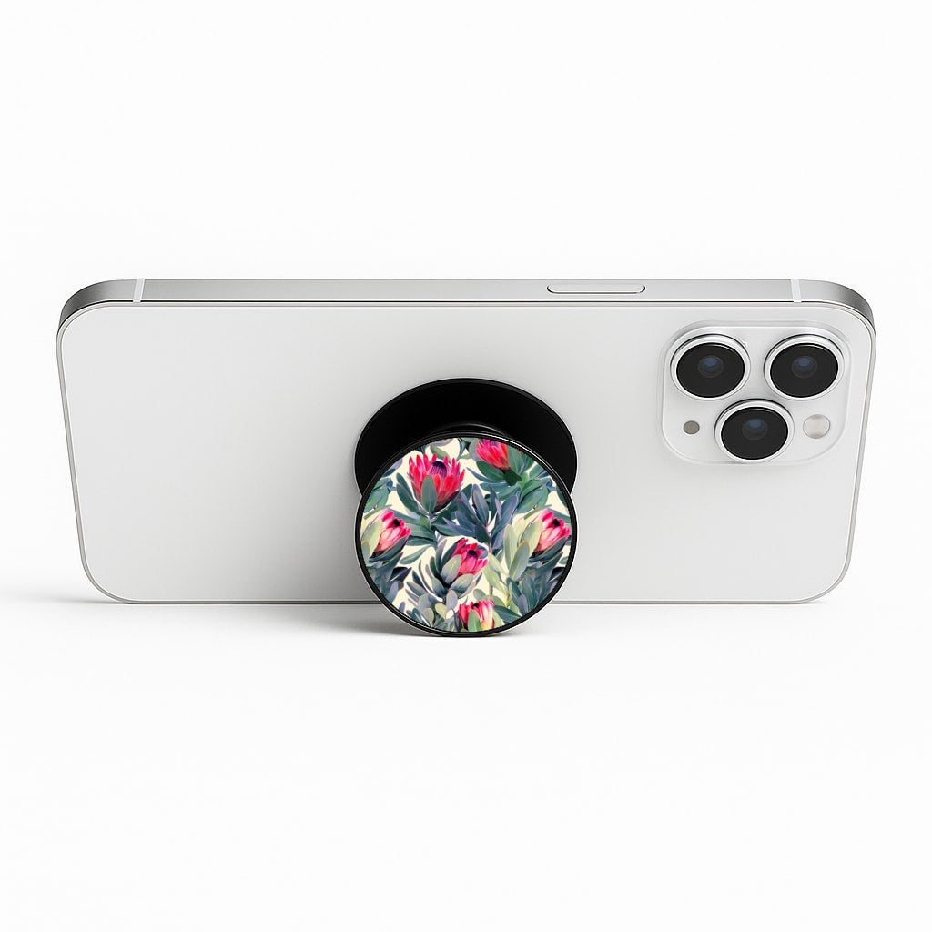 Painted Protea Pattern Phone Stand
