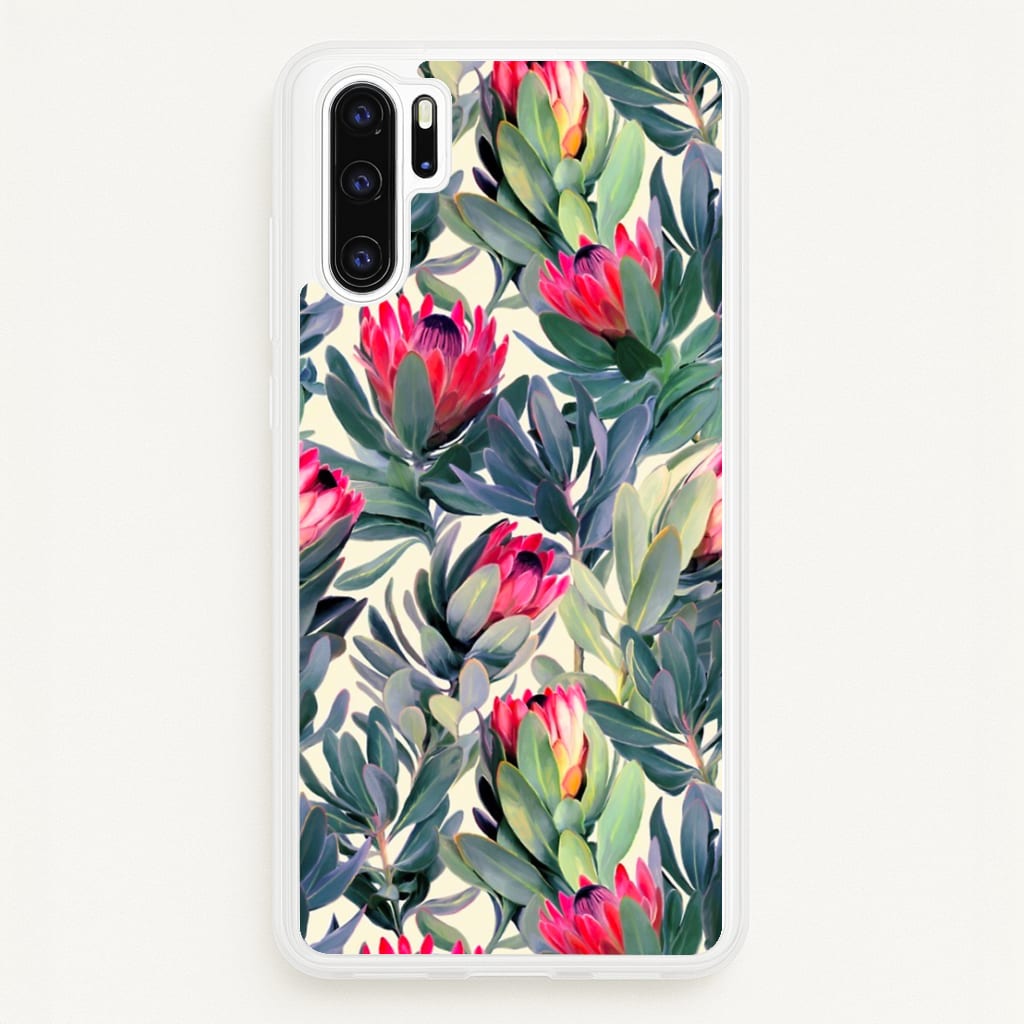 Painted Protea Pattern - Floral Phone Case for Huawei P30 Pro