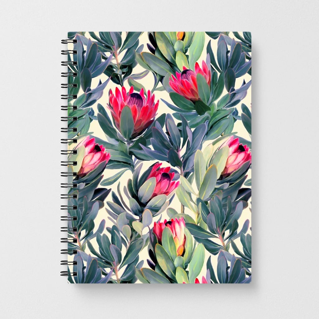 Painted Protea Pattern Notebook - Fun Cases