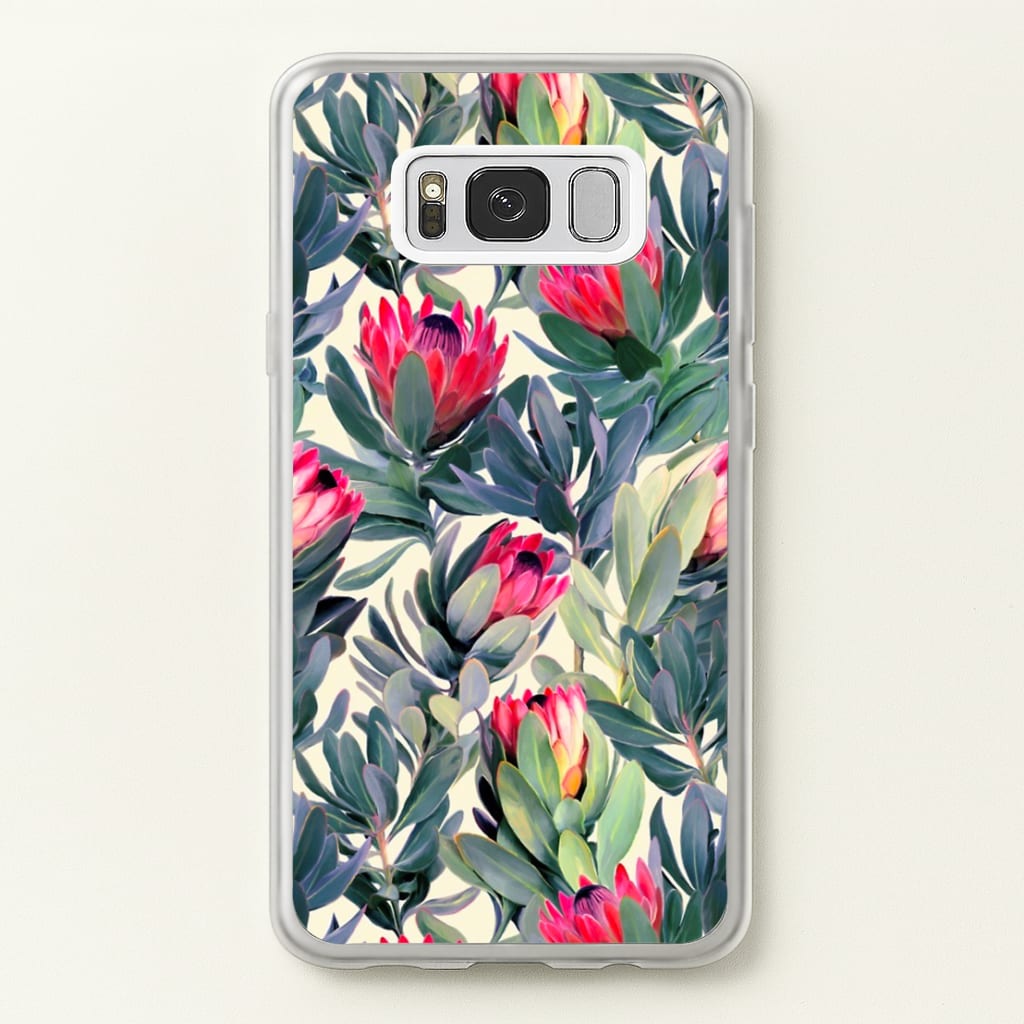 Painted Protea Pattern - Floral Phone Case for Galaxy S8