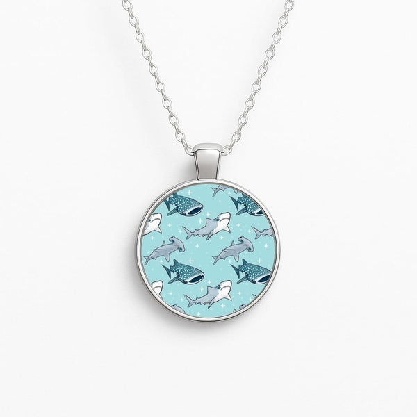 Shark Pattern Circle Necklace