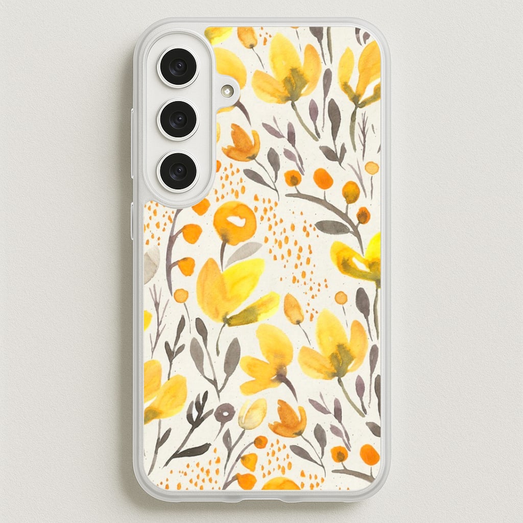 Yellow Field Floral Phone Case for Galaxy S25FE