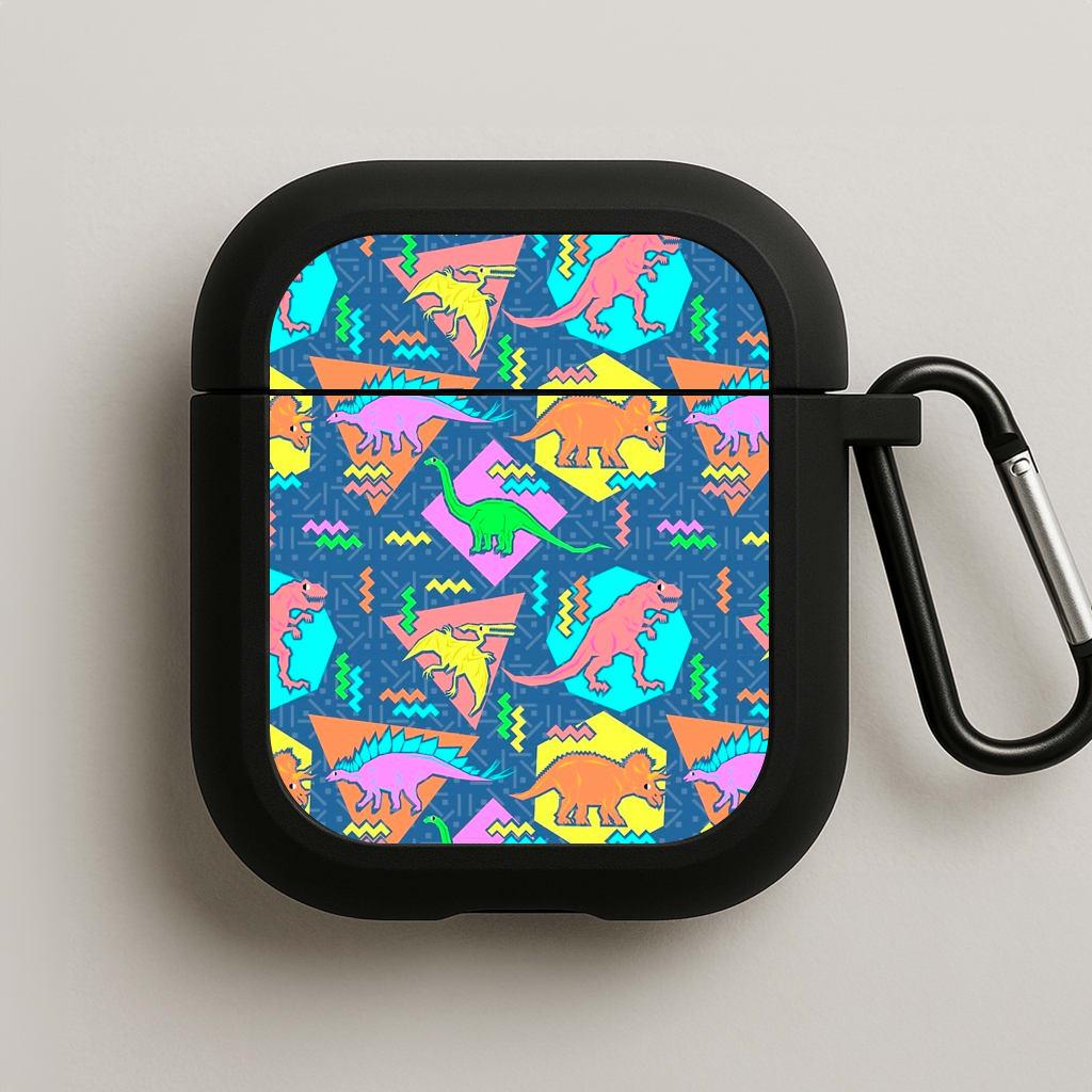 Nineties Dinosaurs Pattern AirPods Case