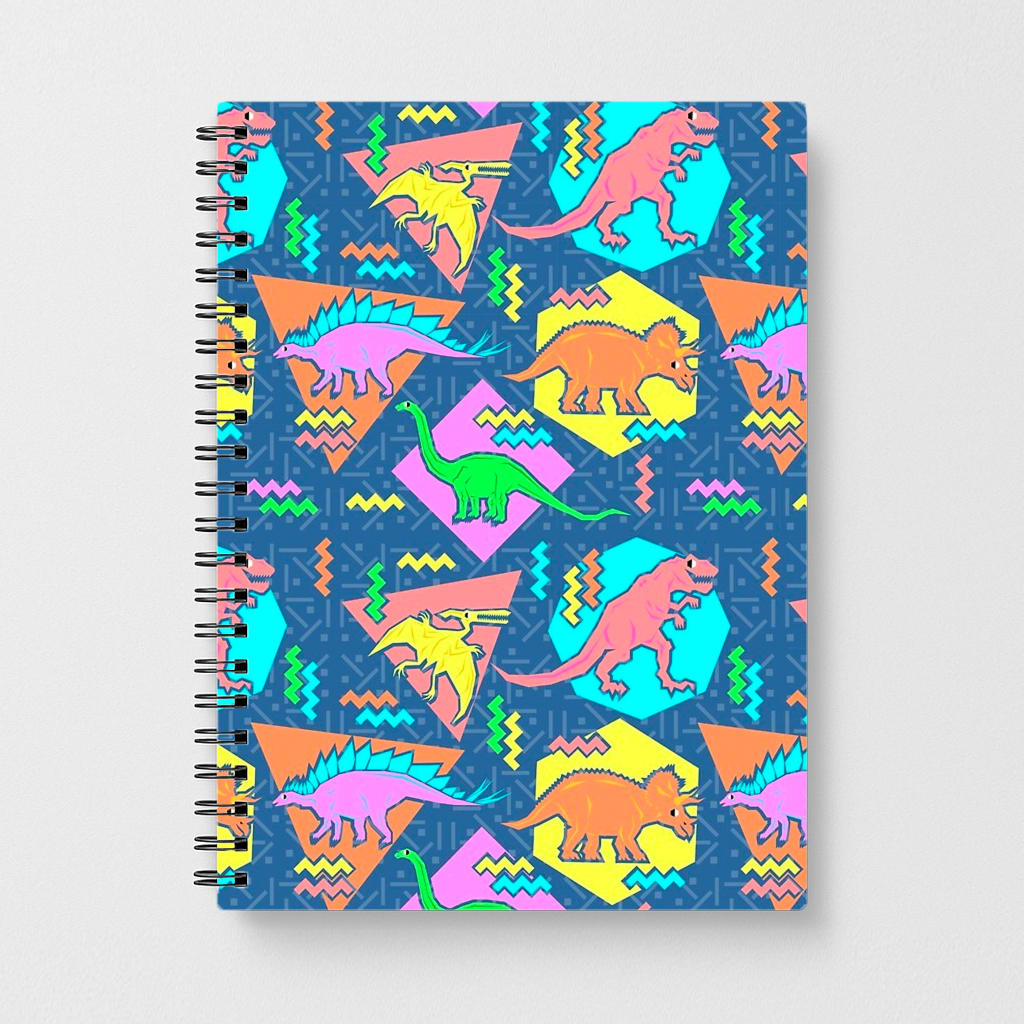 Nineties Dinosaurs Pattern Notebook - Fun Cases