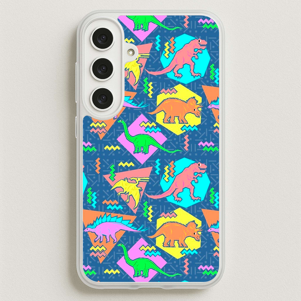 Nineties Dinosaurs Pattern Phone Case for Galaxy S25FE