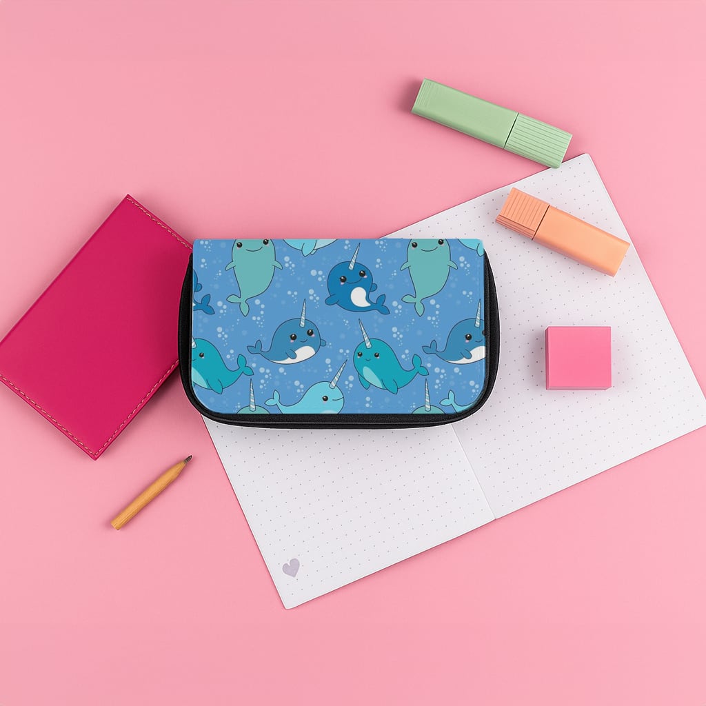 Narwhal Pattern Pencil Case