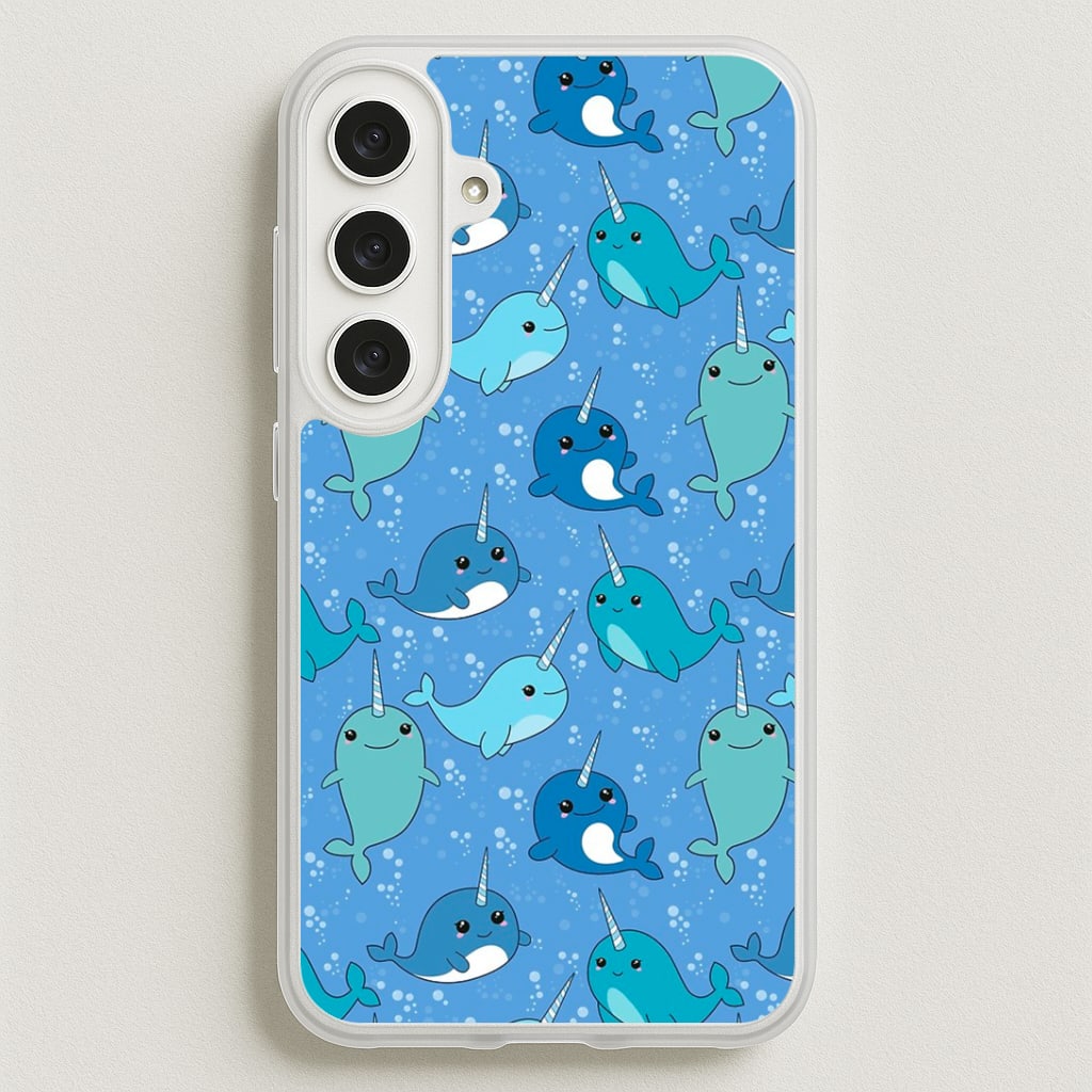Narwhal Pattern Phone Case for Galaxy S25FE