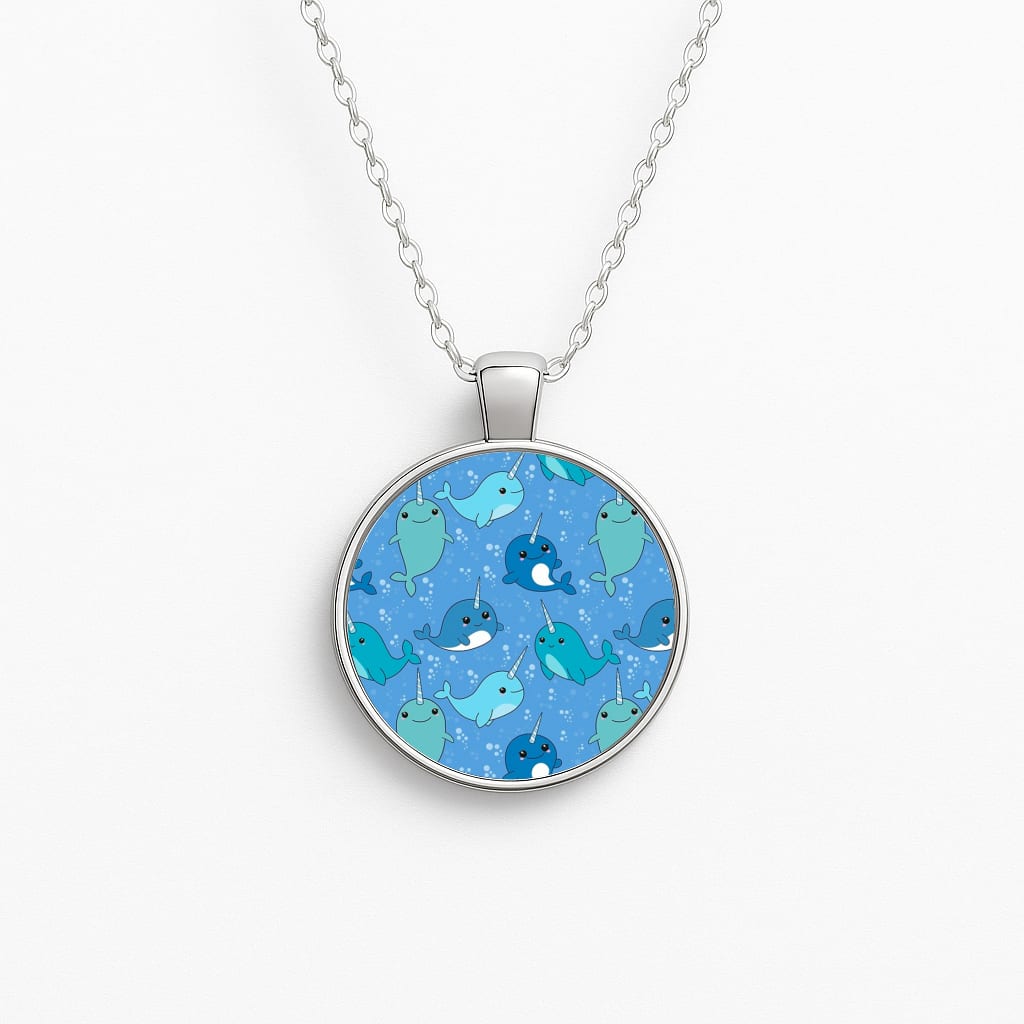 Narwhal Pattern Circle Necklace