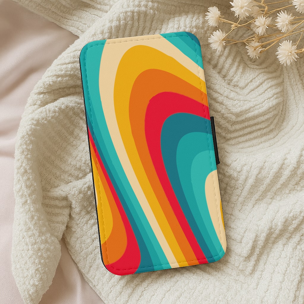 Rainbow Abstract Pattern Wallet Phone Case
