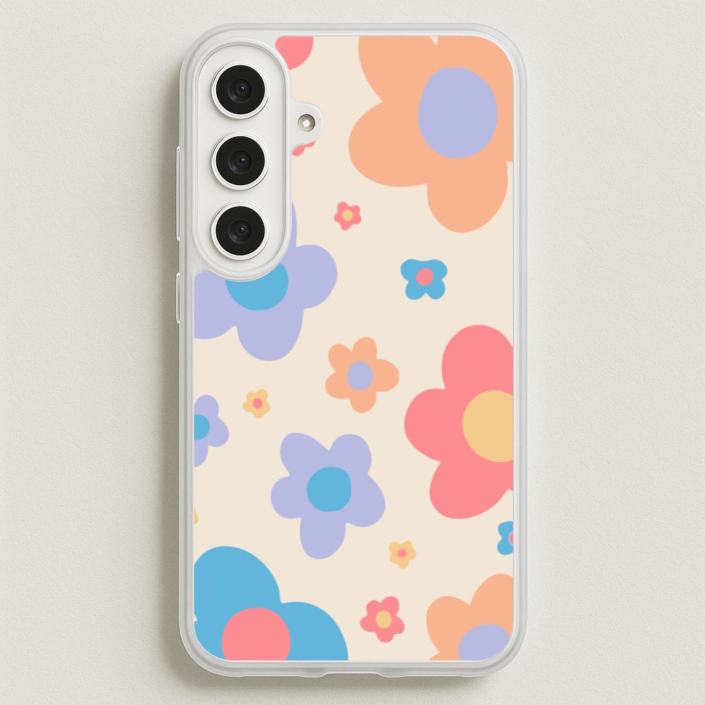 Playful Flower Pattern Phone Case for Galaxy S25FE
