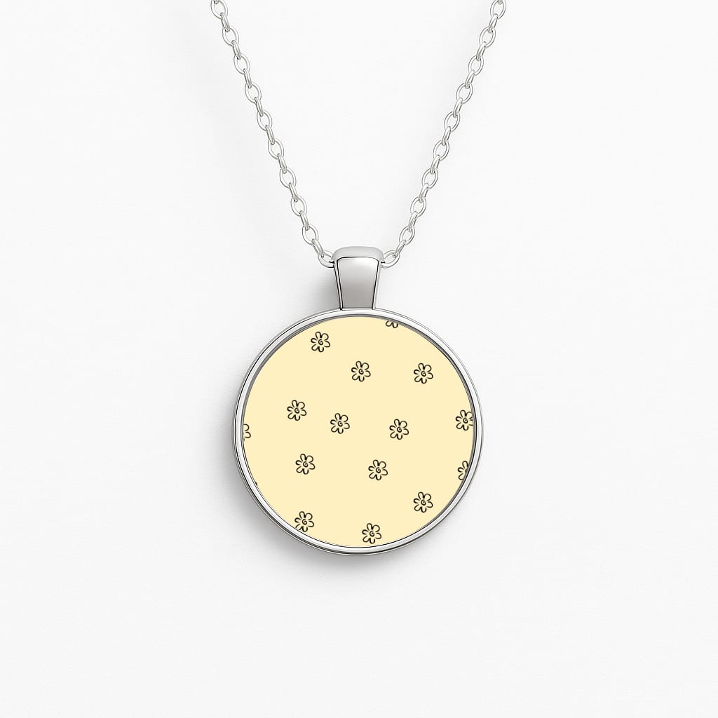 Detail Flower Pattern - Yellow Circle Necklace