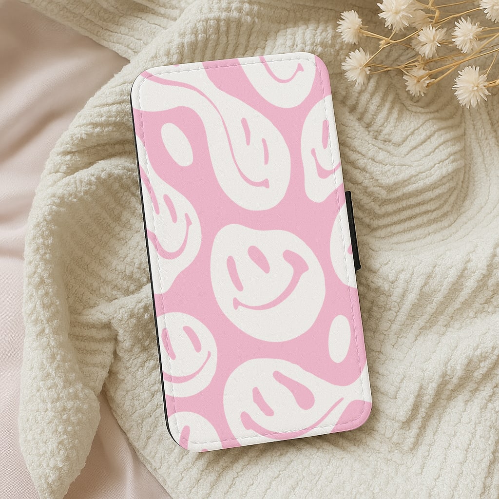 Trippn Smiley - Pink Wallet Phone Case