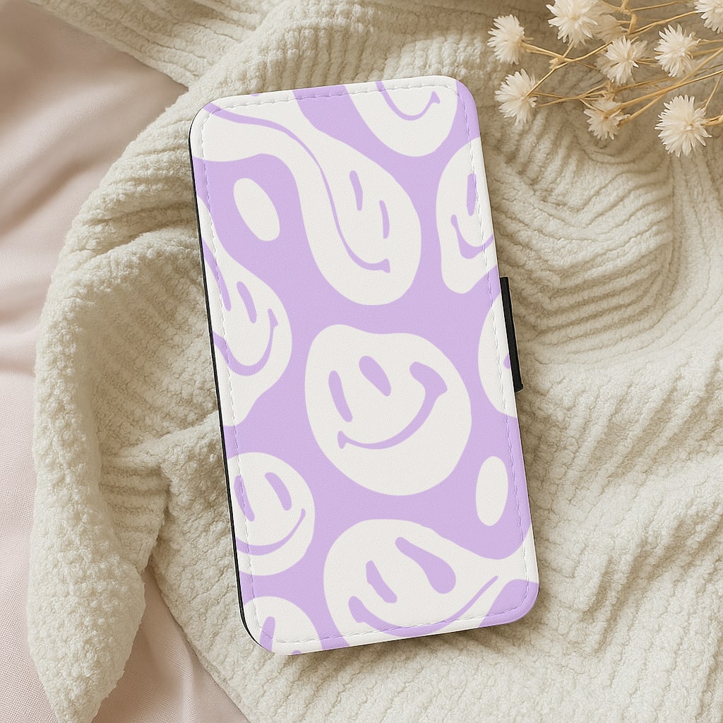 Trippn Smiley - Purple Wallet Phone Case