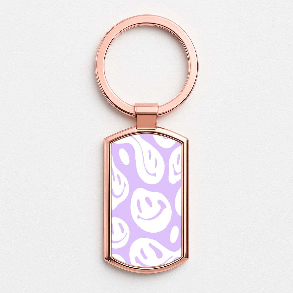 Trippn Smiley - Purple Rose Gold Keyring