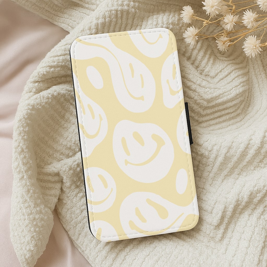 Trippn Smiley - Yellow Wallet Phone Case