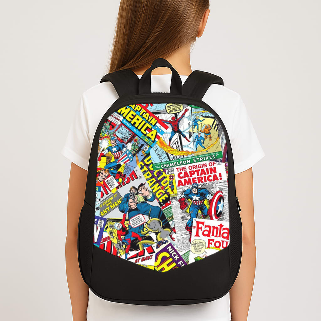 Superhero Comic Comics Pattern Large School Bag