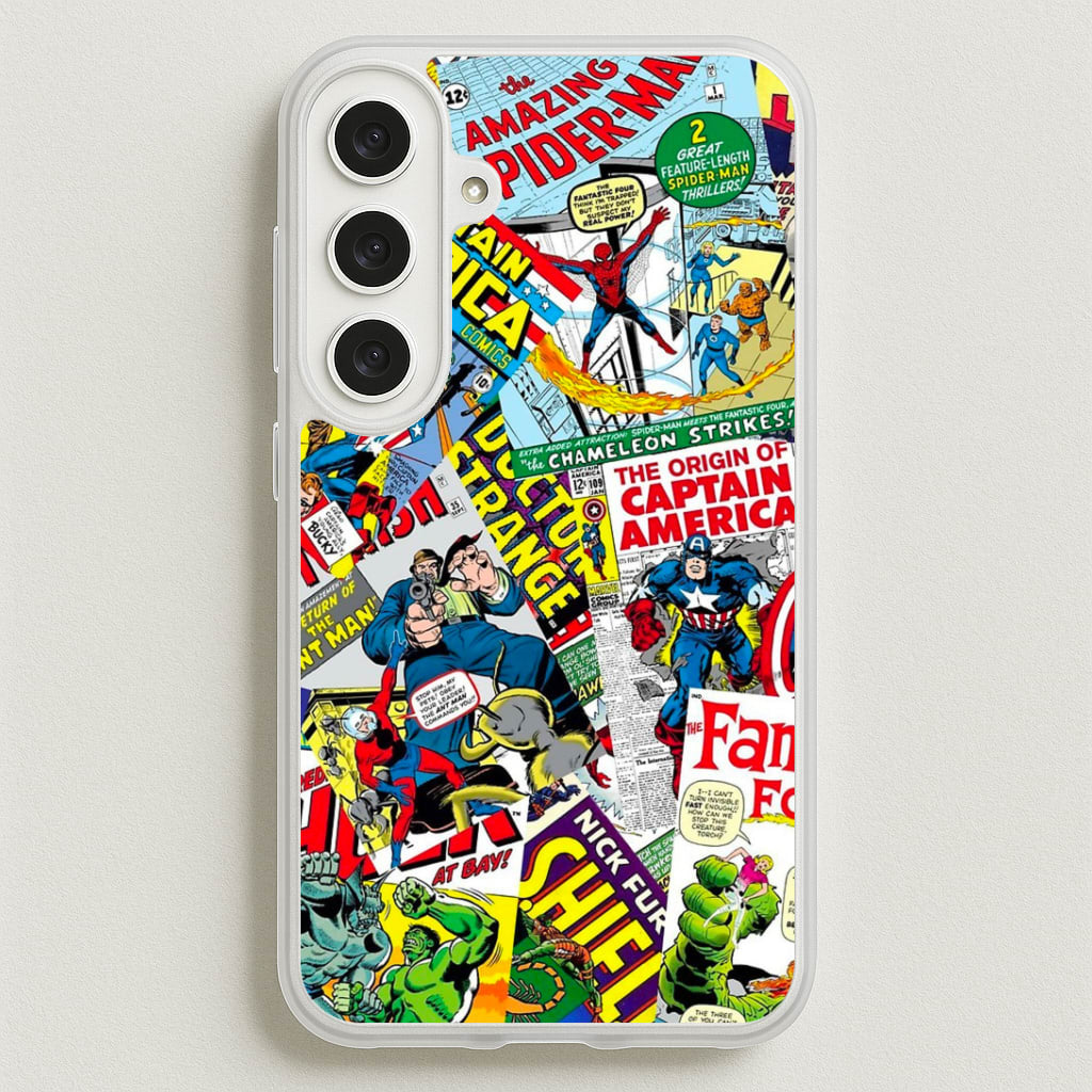 Superhero Comic Comics Pattern Phone Case for Galaxy S25FE