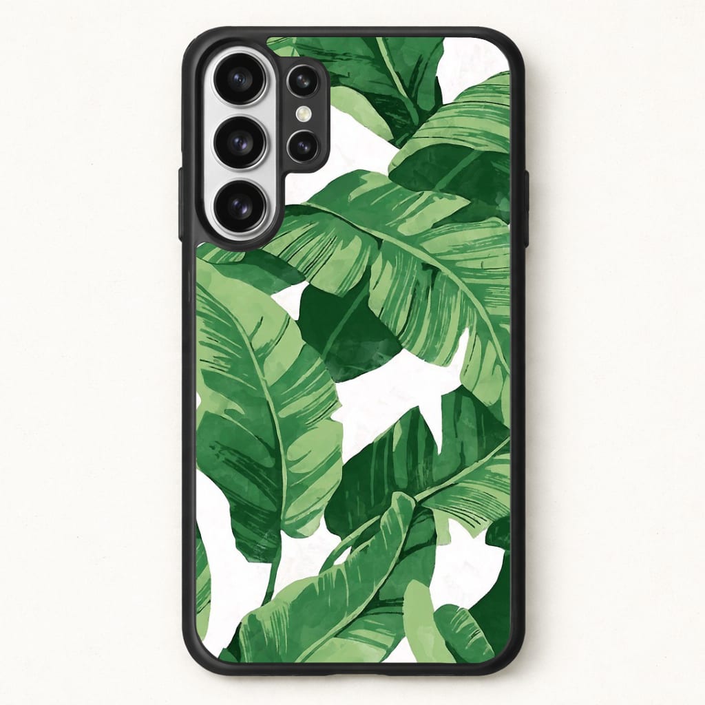 Tropical Banana Leaf Pattern Phone Case for Galaxy S26 Ultra
