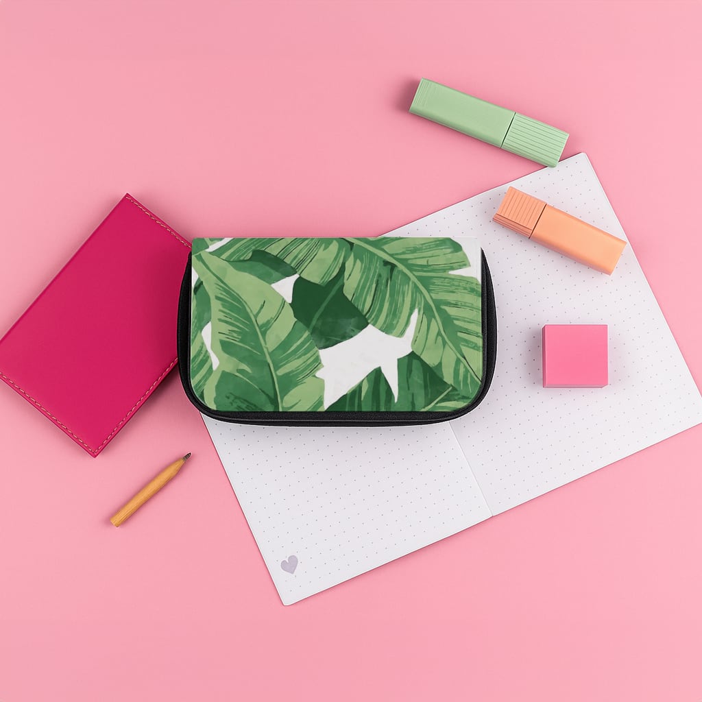 Tropical Banana Leaf Pattern Pencil Case
