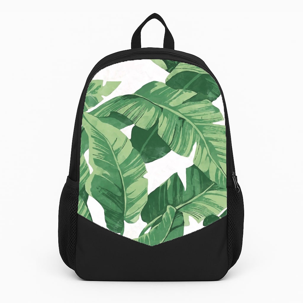 Tropical Banana Leaf Pattern Large Backpack