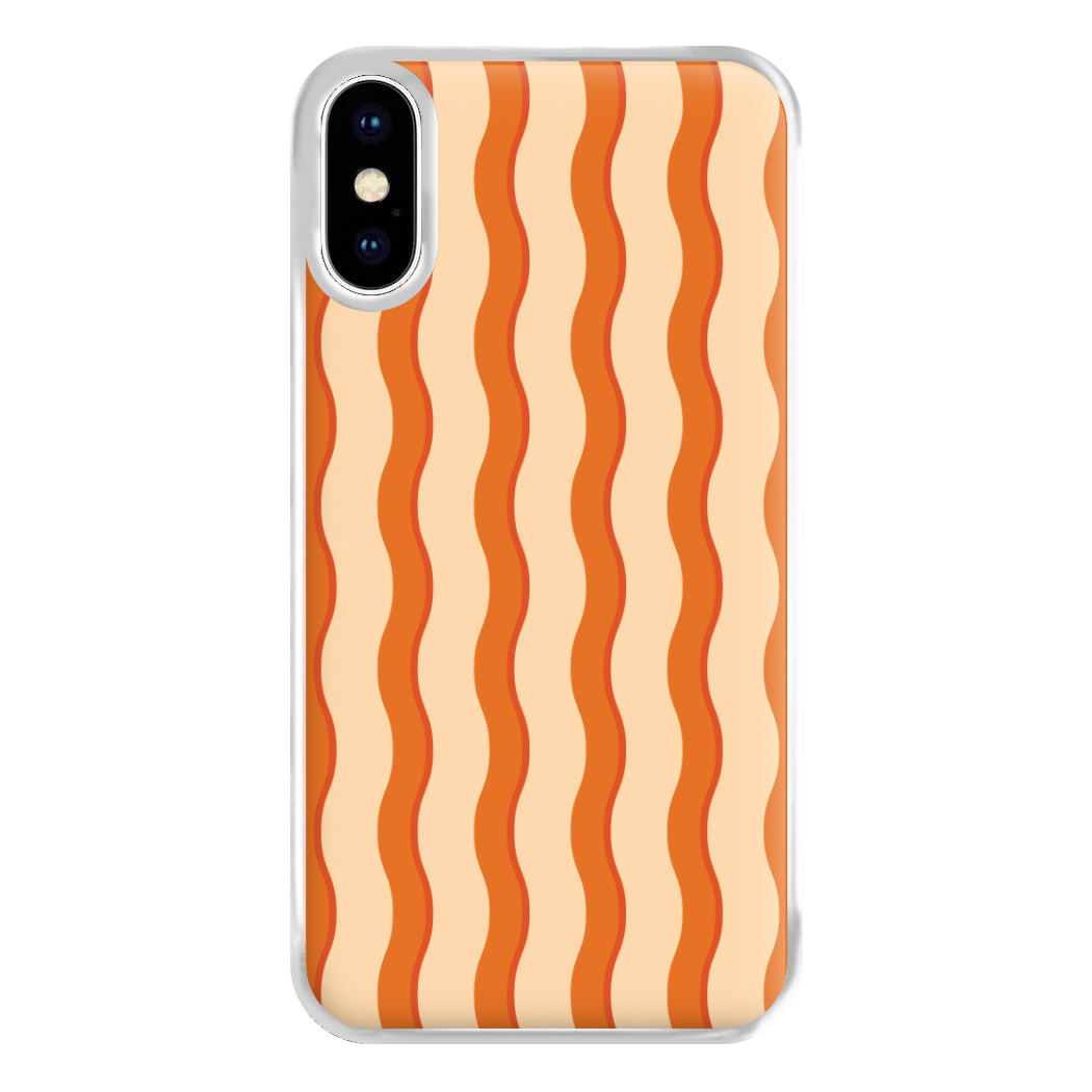 Orange Wavy Stripes Pattern Phone Case for iPhone XS Max