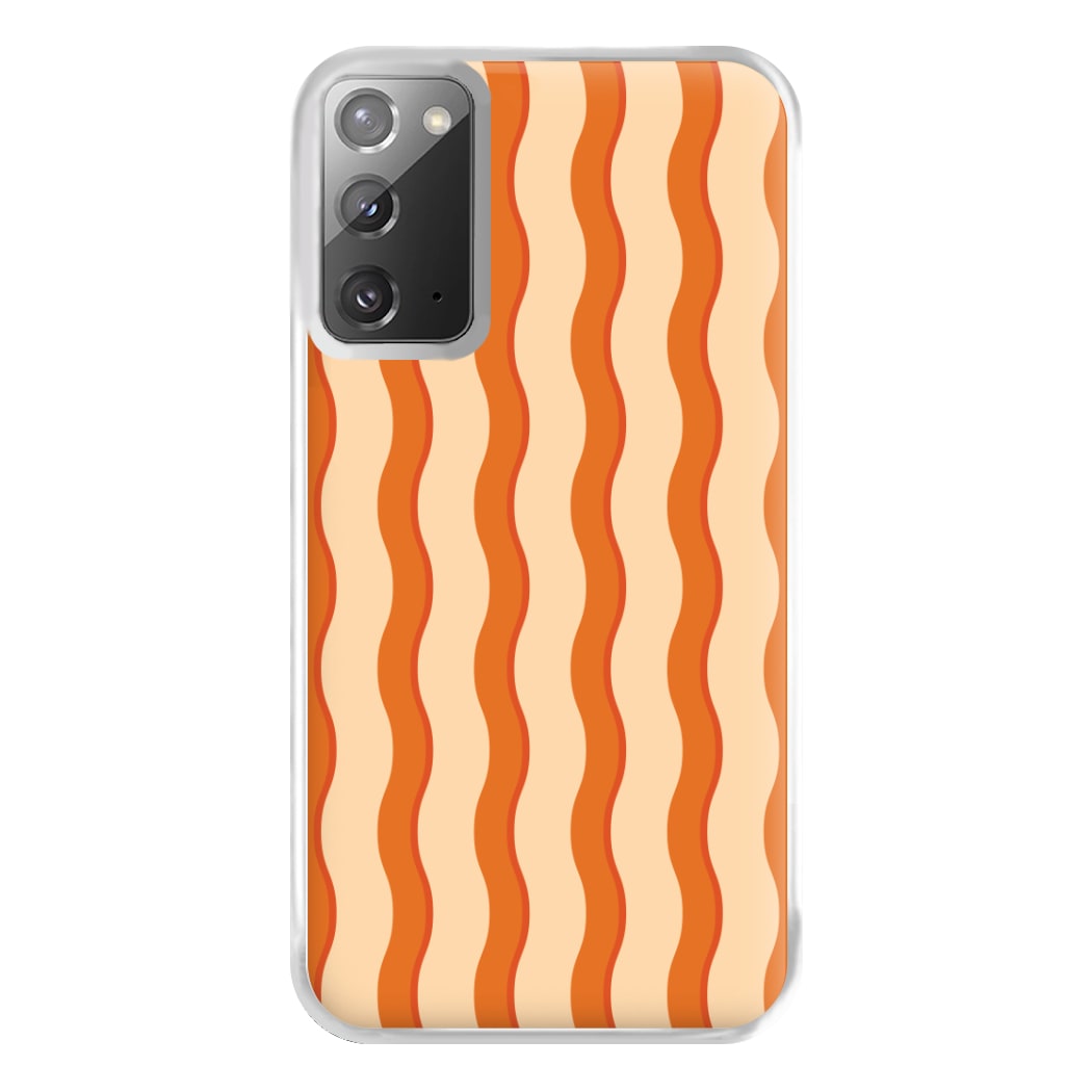 Orange Wavy Stripes Pattern Phone Case for Galaxy Note 20 Ultra