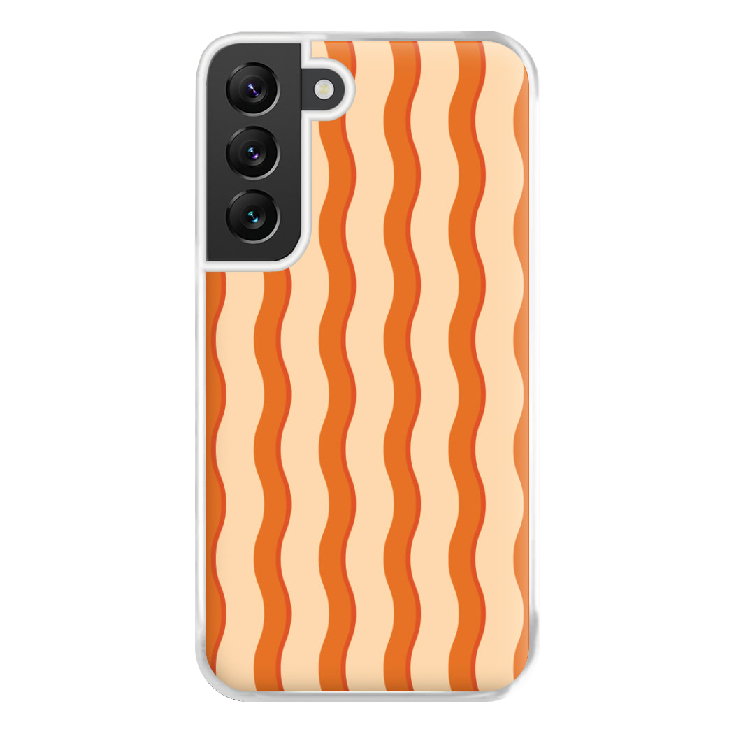 Orange Wavy Stripes Pattern Phone Case for Galaxy S22 Plus