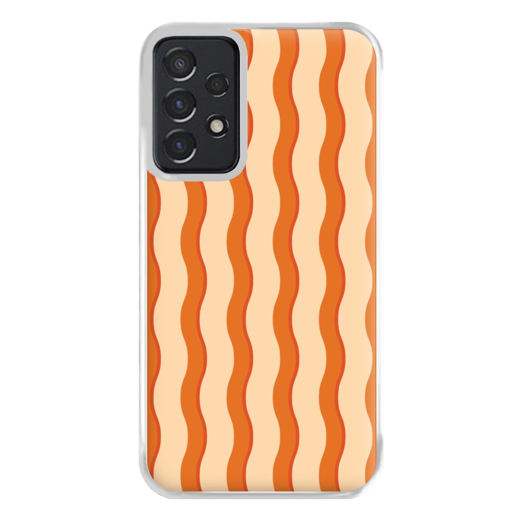 Orange Wavy Stripes Pattern Phone Case for Galaxy A52 / A52s
