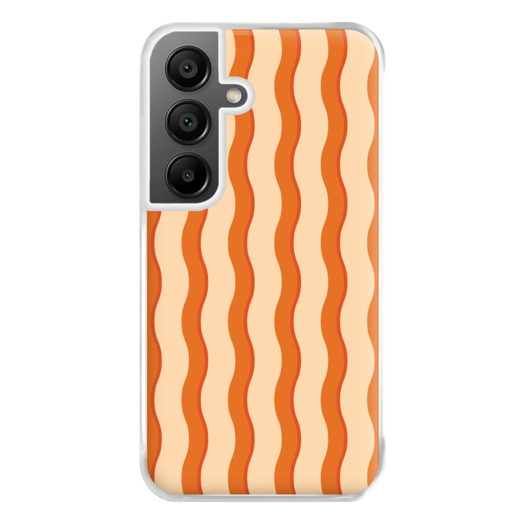 Orange Wavy Stripes Pattern Phone Case for Galaxy A56