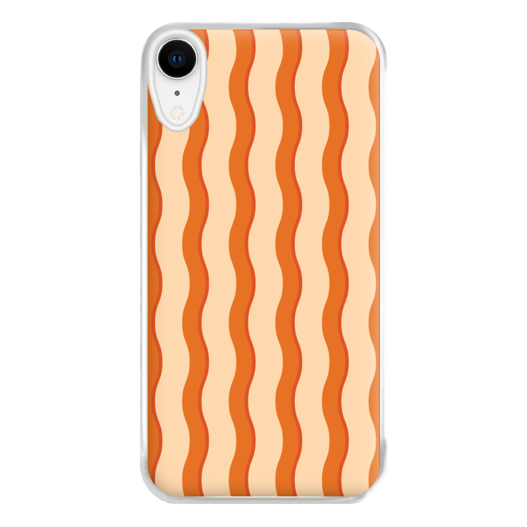 Orange Wavy Stripes Pattern Phone Case for iPhone XR
